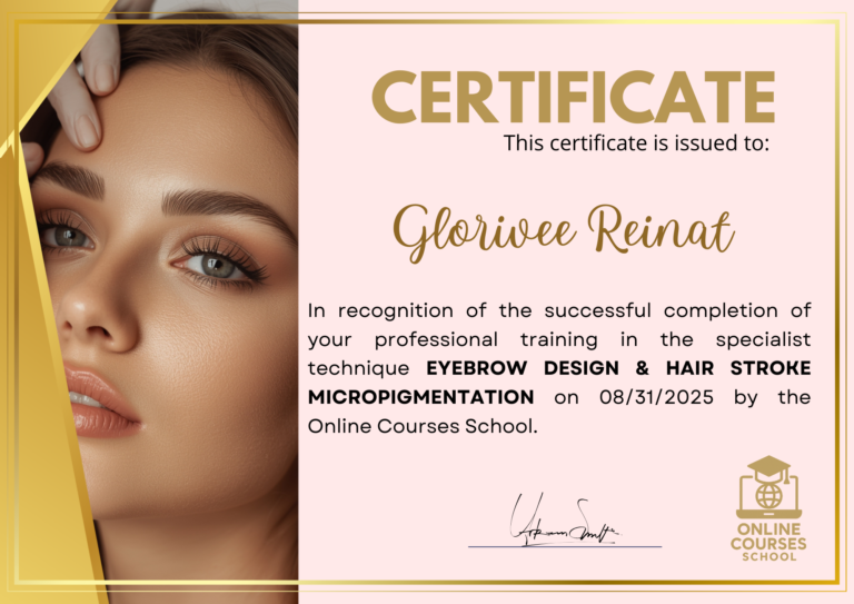 CERTIFICADO EYEBROW DESIGN & HAIR STROKE MICROPIGMENTATION IN